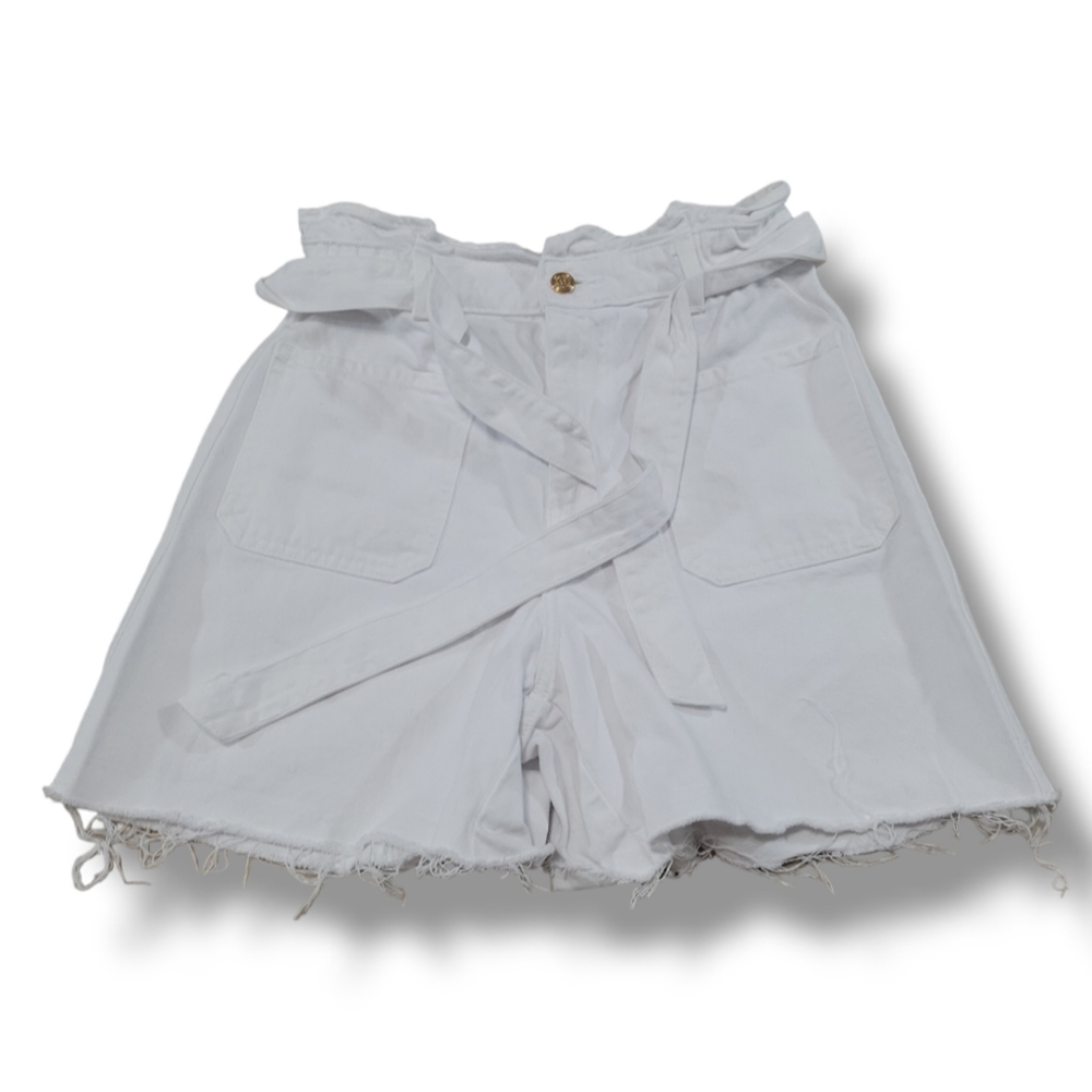 Zara Shorts Size 8 Womens Jean Shorts Denim Shorts Paper Bag Waist Cut Off Short